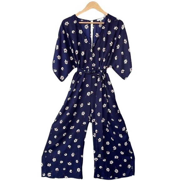 A.PL Pants - APL Jumpsuit Blue Floral Daisy Short Sleeve Bohemian Western Preppy New Medium